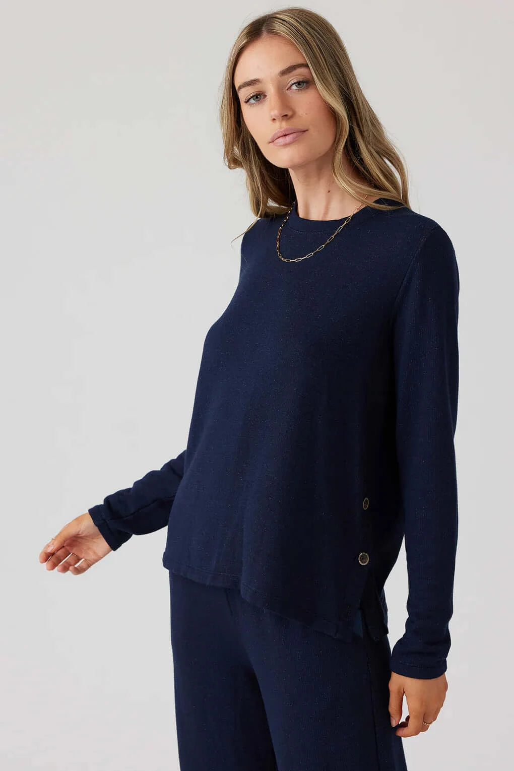 Brushed Boucle Long Sleeve Top