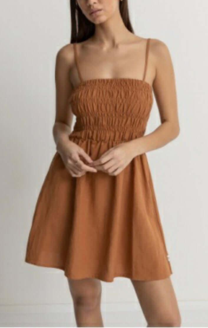 Classic Shirred Mini Dress - Sprig Flower Co