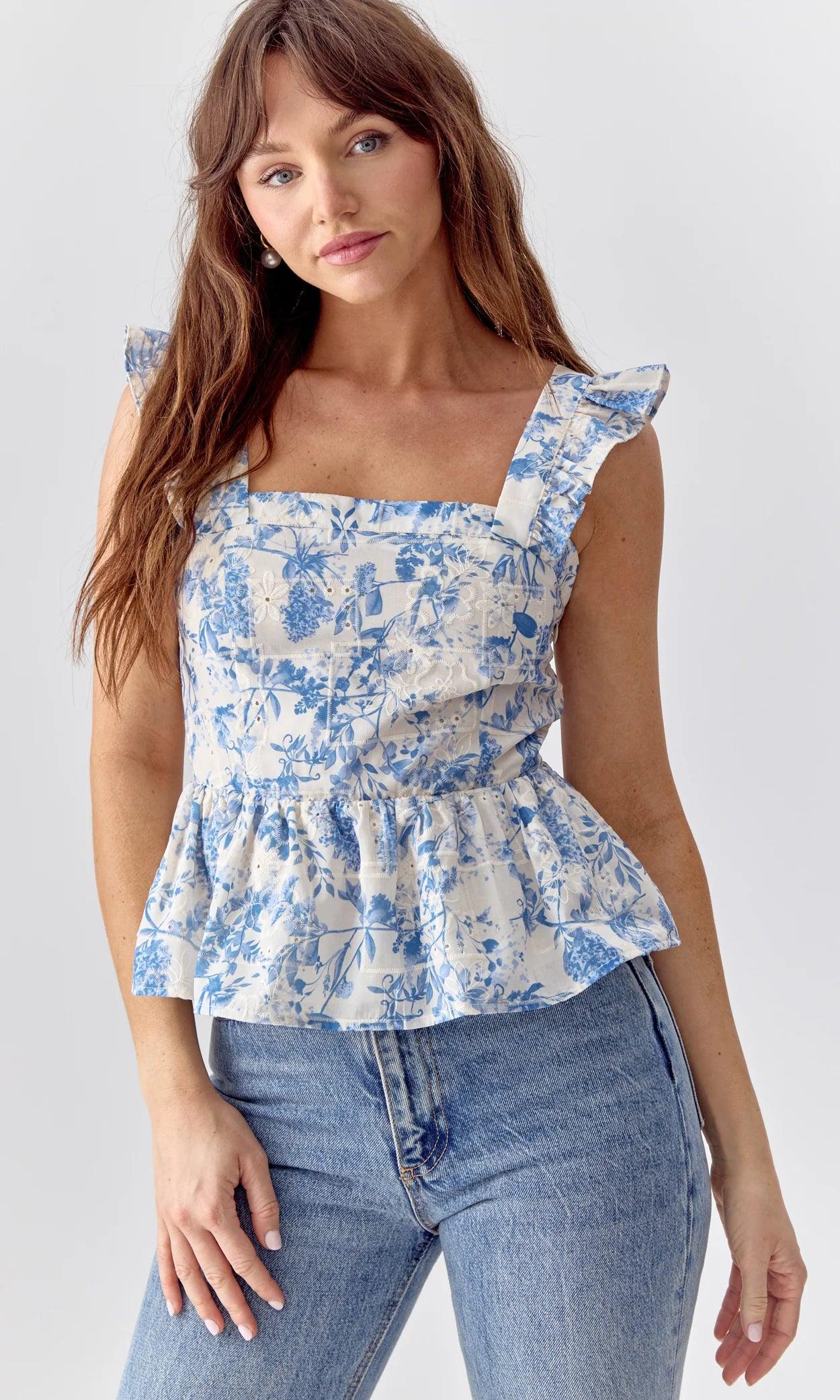 Danis Embroidered Top - Sprig Flower Co