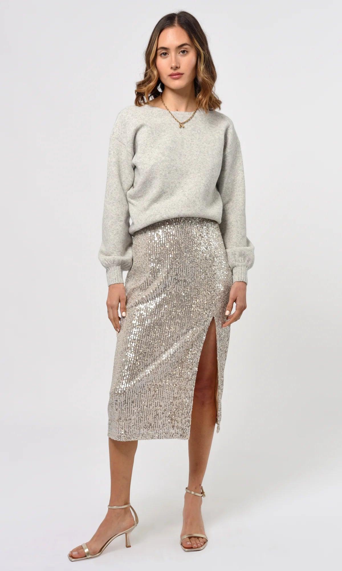 Jaylin Sequin Midi Skirt - Sprig Flower Co