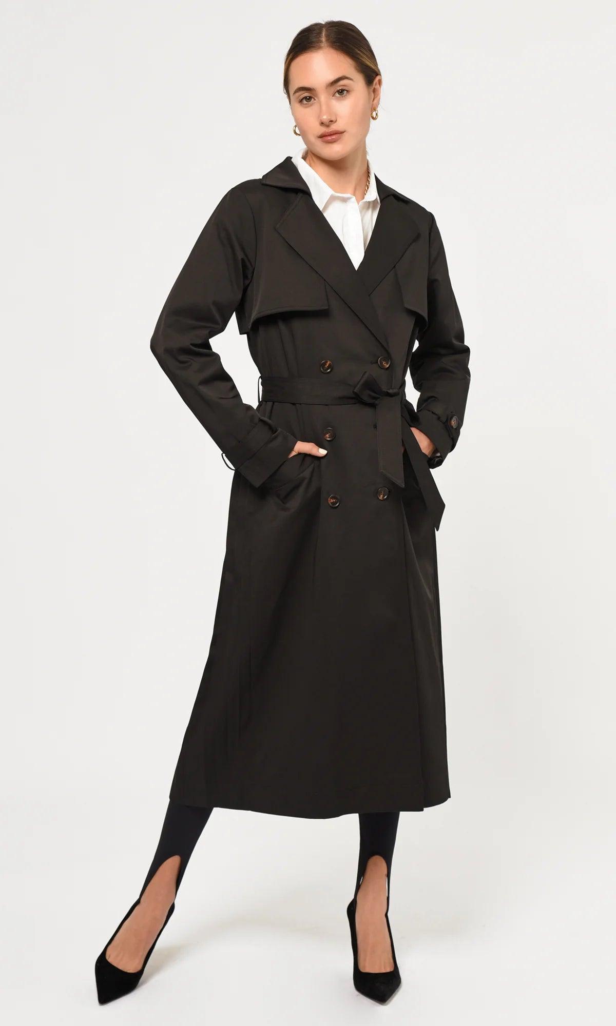 Tiana Pleated Trench Coat - Sprig Flower Co