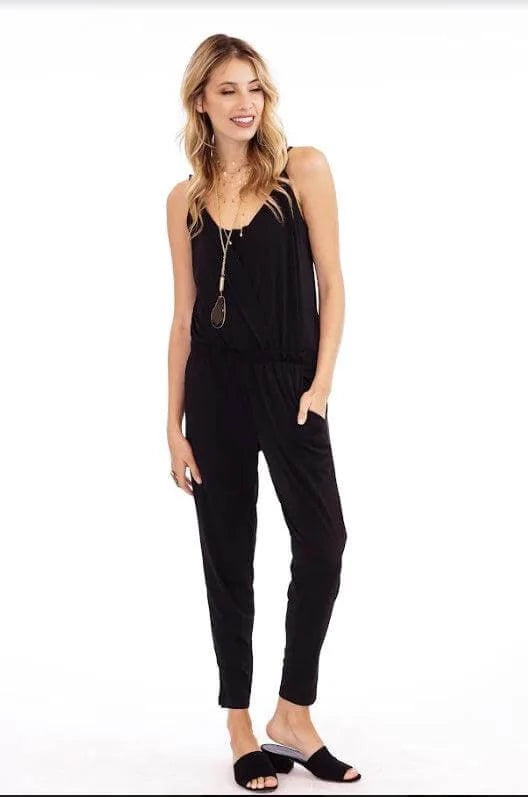 Monica Stretch Crossover Jumpsuit - Sprig Flower Co
