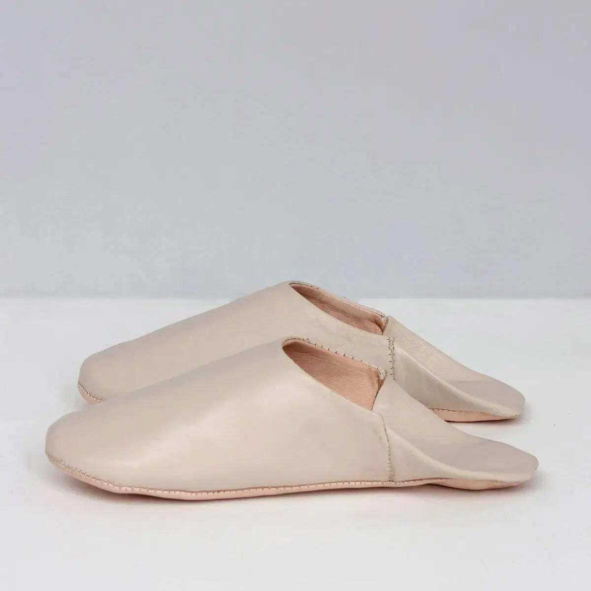 Solid Moroccan Leather Slippers - Sprig Flower Co